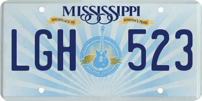 MS license plate LGH523