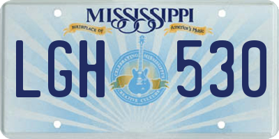 MS license plate LGH530