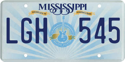 MS license plate LGH545
