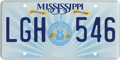MS license plate LGH546