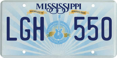 MS license plate LGH550
