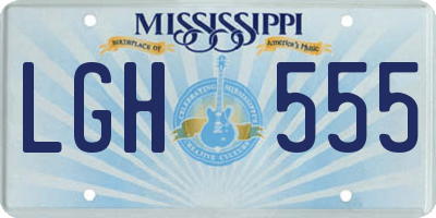 MS license plate LGH555