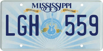MS license plate LGH559