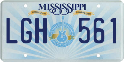 MS license plate LGH561