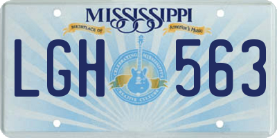MS license plate LGH563