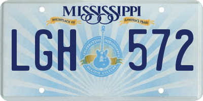 MS license plate LGH572
