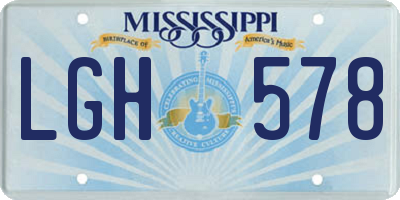 MS license plate LGH578