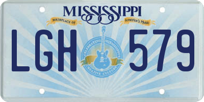 MS license plate LGH579