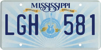 MS license plate LGH581