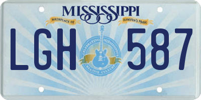 MS license plate LGH587