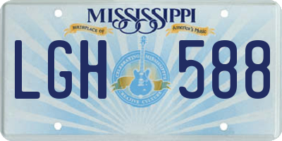 MS license plate LGH588