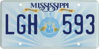MS license plate LGH593