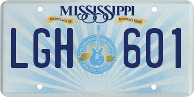 MS license plate LGH601