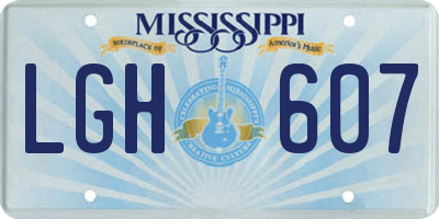 MS license plate LGH607