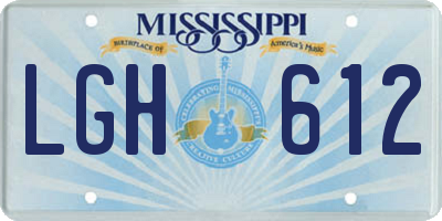 MS license plate LGH612