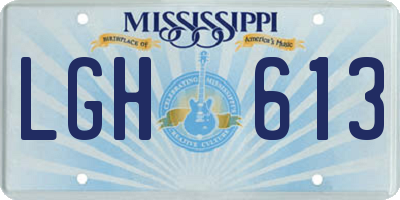 MS license plate LGH613