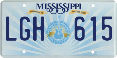 MS license plate LGH615