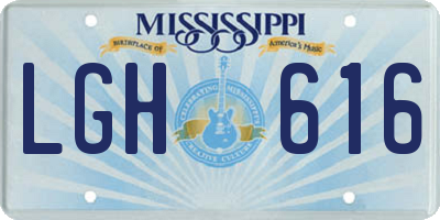 MS license plate LGH616