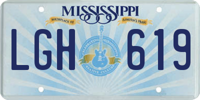 MS license plate LGH619