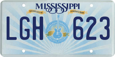 MS license plate LGH623