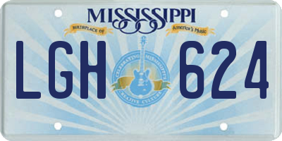 MS license plate LGH624