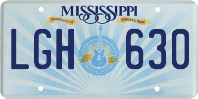 MS license plate LGH630