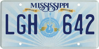 MS license plate LGH642