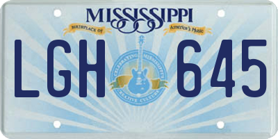 MS license plate LGH645