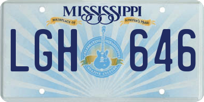 MS license plate LGH646