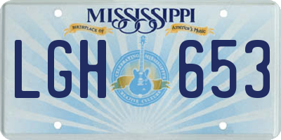 MS license plate LGH653