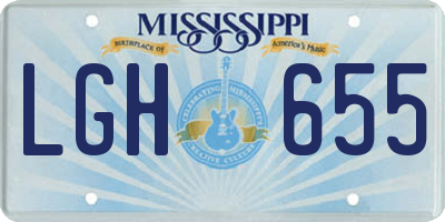 MS license plate LGH655
