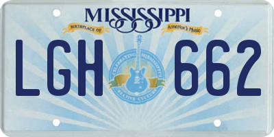 MS license plate LGH662