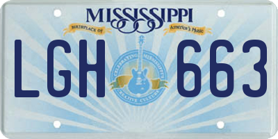 MS license plate LGH663