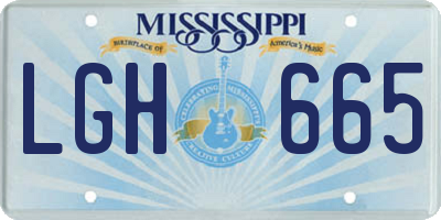 MS license plate LGH665