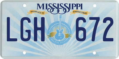 MS license plate LGH672