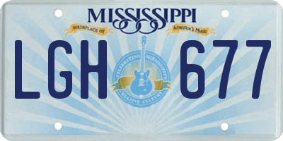 MS license plate LGH677