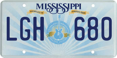 MS license plate LGH680