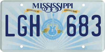 MS license plate LGH683
