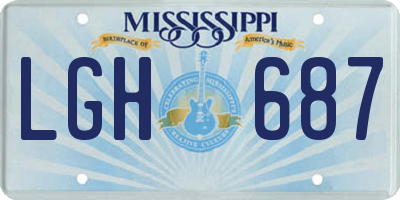MS license plate LGH687