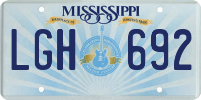 MS license plate LGH692