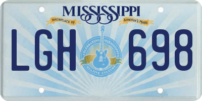 MS license plate LGH698