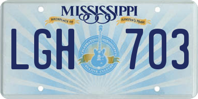 MS license plate LGH703