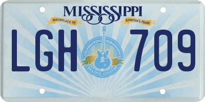 MS license plate LGH709