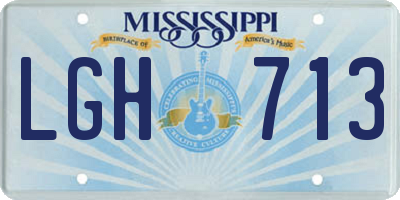 MS license plate LGH713