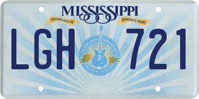MS license plate LGH721