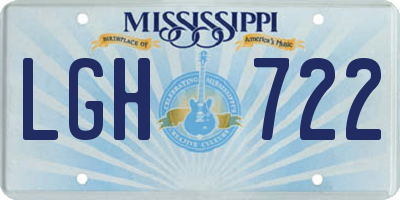 MS license plate LGH722