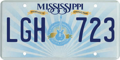 MS license plate LGH723