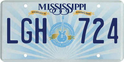 MS license plate LGH724