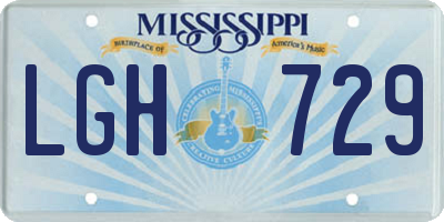 MS license plate LGH729