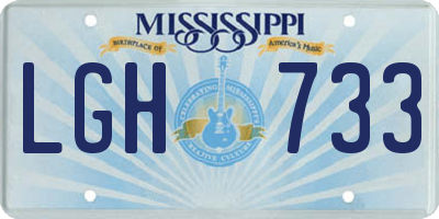 MS license plate LGH733